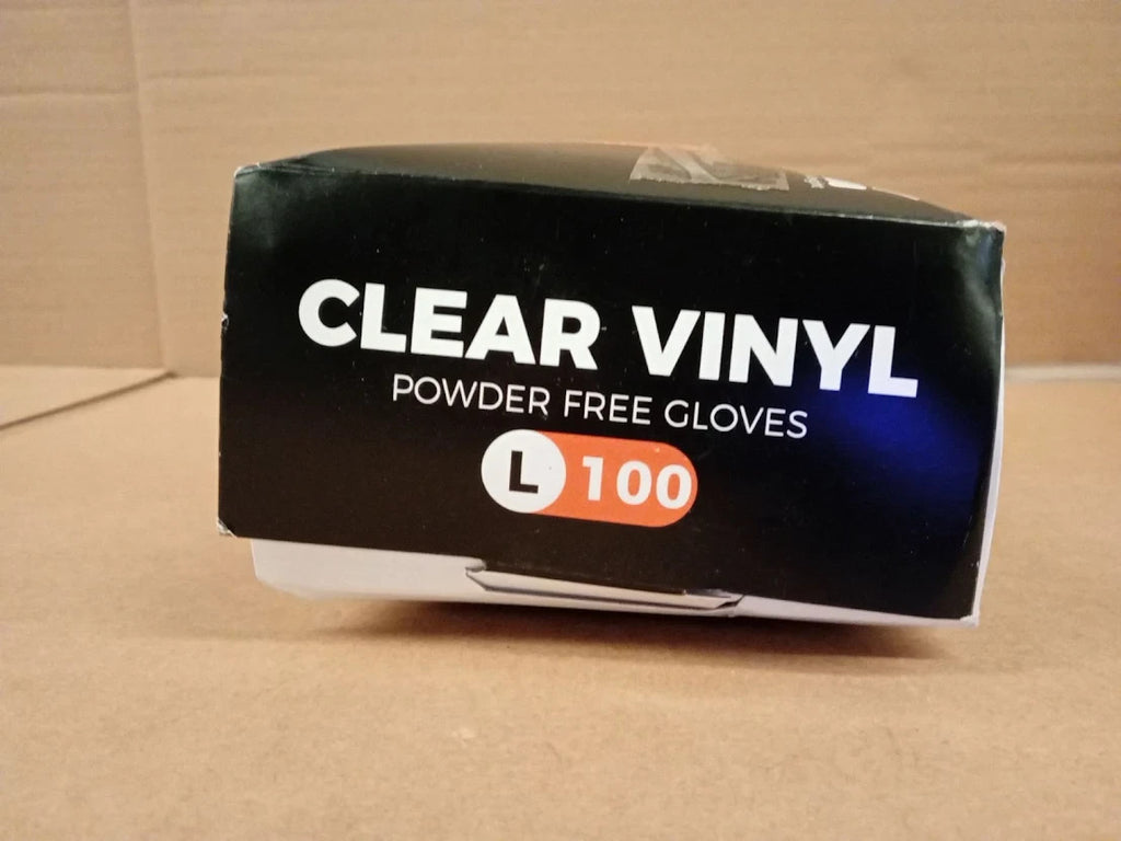 Clear Vinyl Gloves 100 Pieces Disposable Large Chemical Resistant New