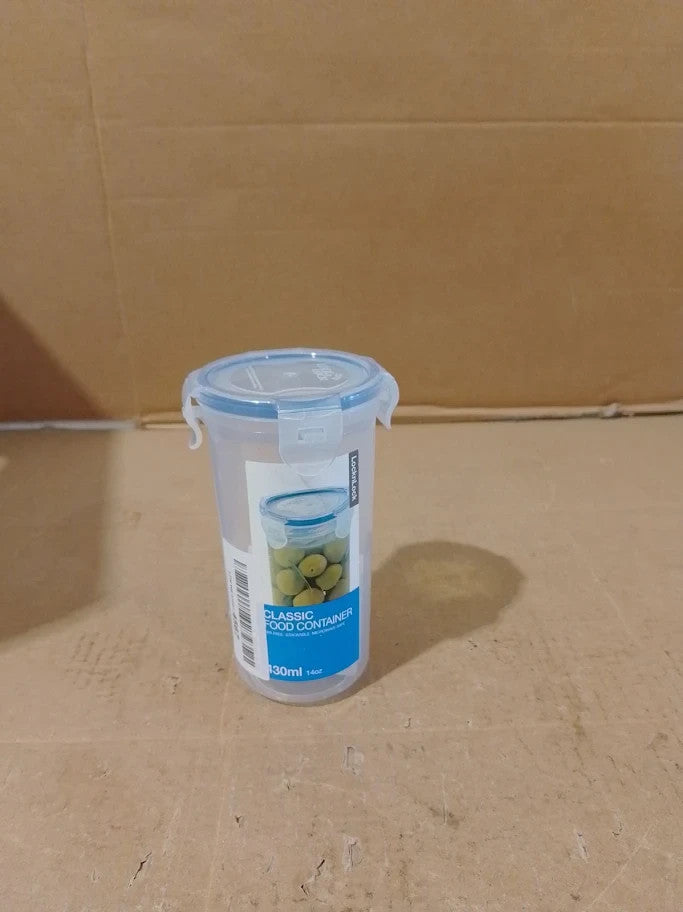 LocknLock 430ml Round Food Container Clear Food Grade Microwave Safe Plastic New