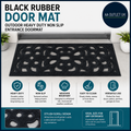 Black Rubber Door Mat Outdoor Heavy Duty Non Slip Entrance Doormat Scroll Design