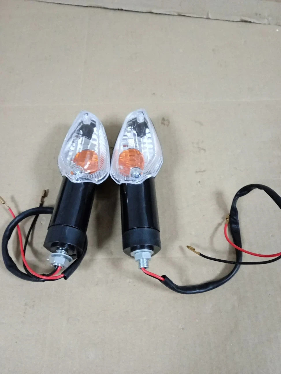 White Lens Motorcycle Turn Signal Light Motorbike Front Rear Indicator New