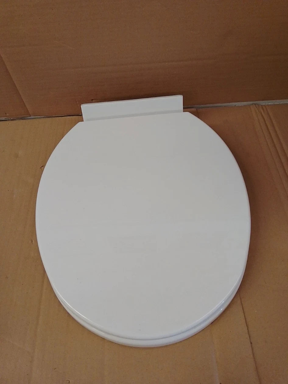 Home Anti Bac Toilet Seat White Adjustable Hinges 45.1x36x6.4cm Slow Close