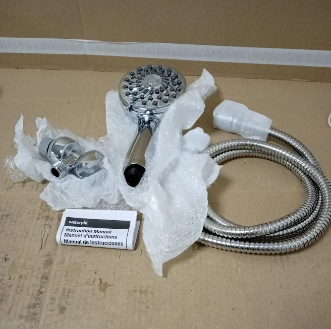 Waterpik High Pressure Handheld Shower Head 7 Mode Chrome XPB-763ME Hose Durable
