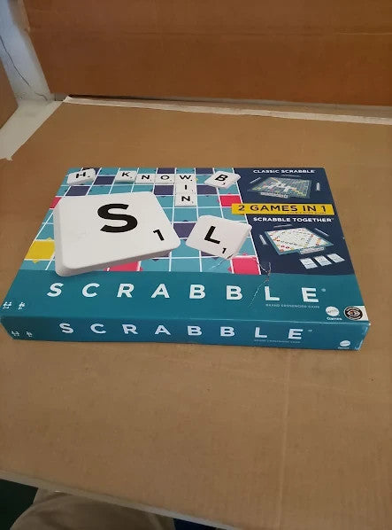 Mattel Scrabble Board Family Word Game 2-4 Players 35.5x35.5cm 12+ New