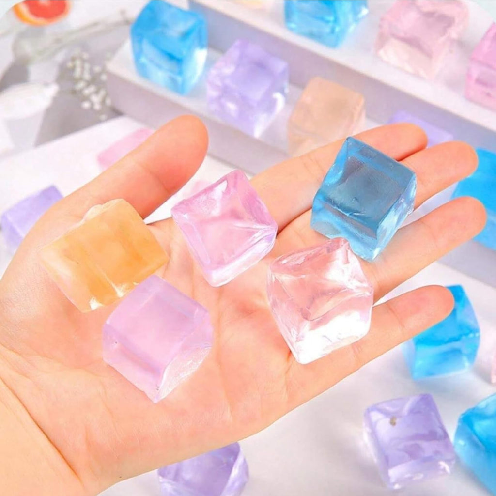 Mini Ice Cube Squeeze Toys 8pcs Stress Relief Fidget Squishy Balls Soft New