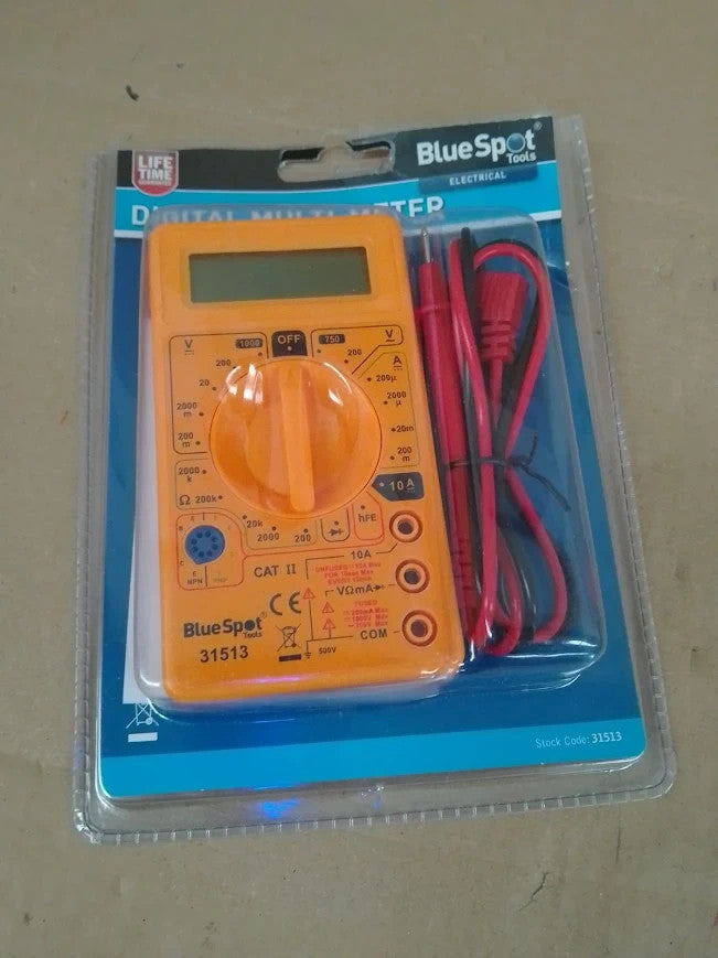 Blue Spot 31513 Digital Multi Meter Yellow Battery Powered Decibel