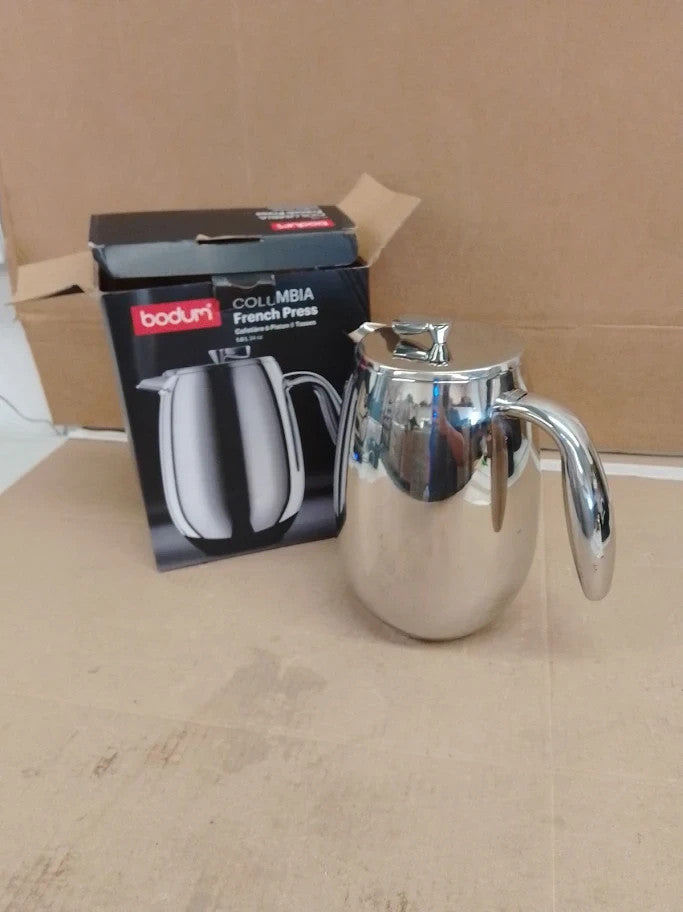 Bodum Double Wall French Press Columbia 1L 8 Cup Shiny Coffee Maker New