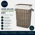 Argos Home Willow Laundry Basket Wicker Frame Grey 56x35x35cm