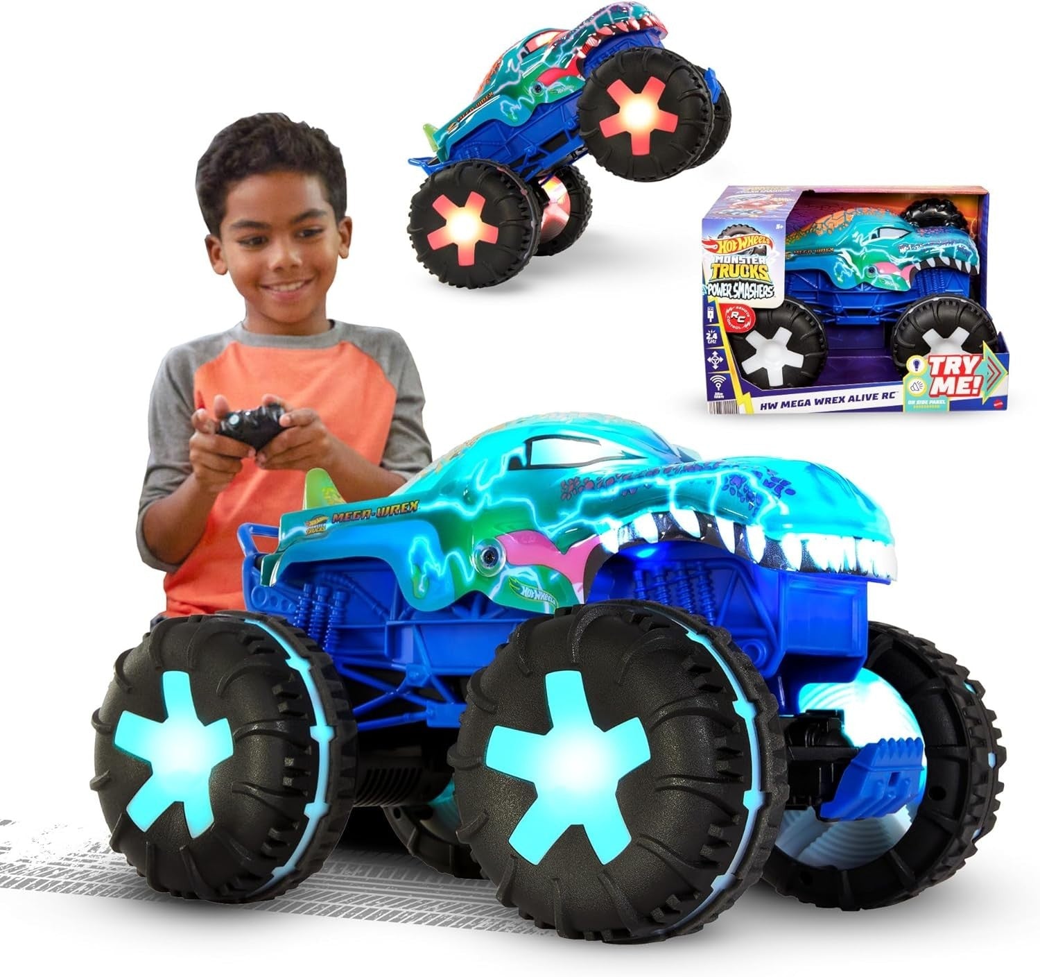 Hot Wheels Monster Trucks Remote Control Car 1:15 Scale Mega Wrex Alive 5+ Used
