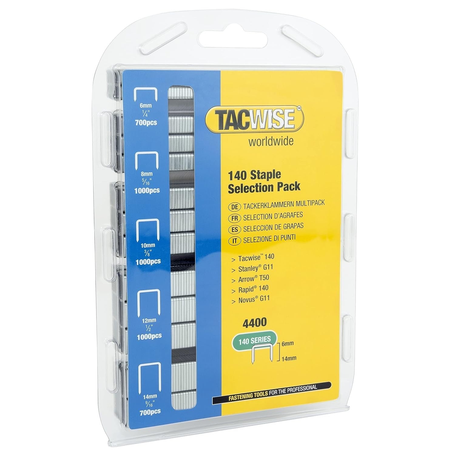 Tacwise 0350 Selection Pack Of Type 140 6 14mm Heavy Duty Galvanised Staples New
