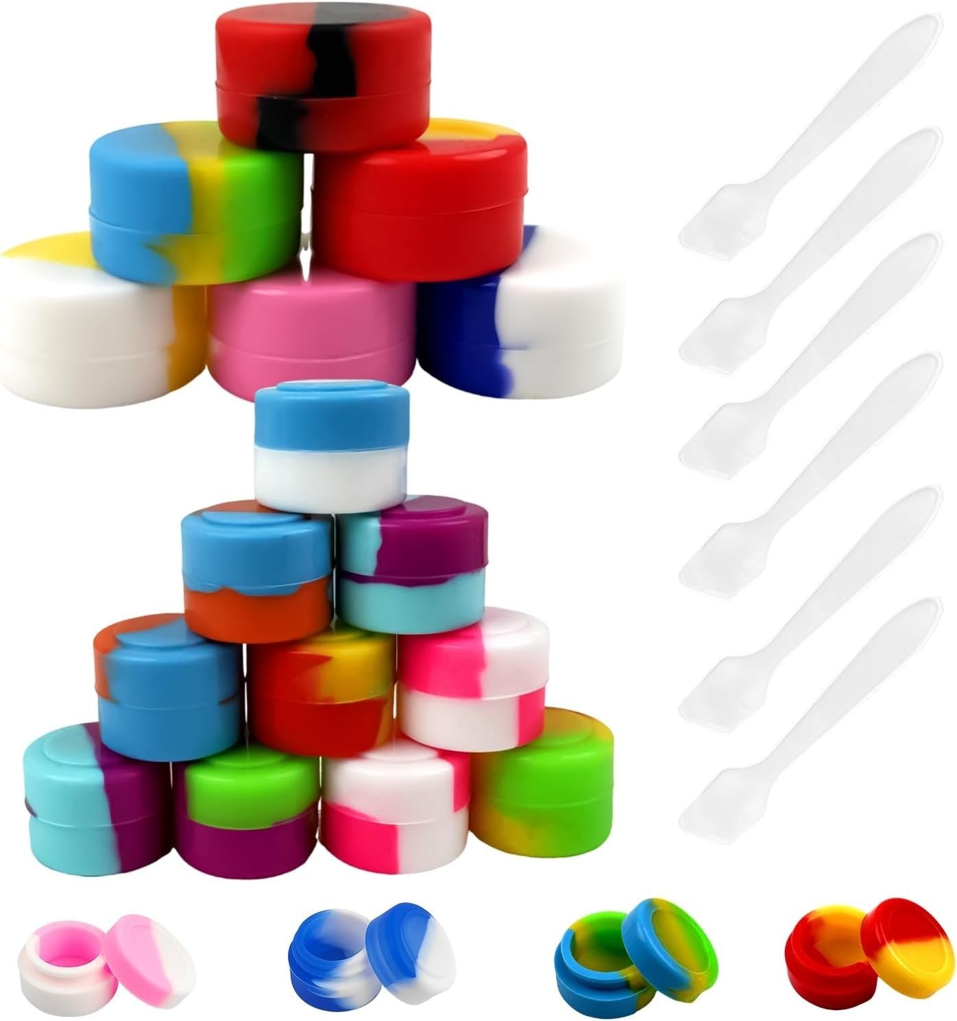 Leakproof Silicone Cosmetic Jars 2ml 5ml Cream Container BPA Free Refillable New