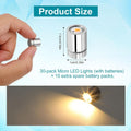 Miniature LED Lights Mini Warm White Micro LED Extra Battery Tiny Dollhouse New