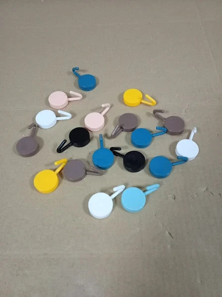Supecesorio Self Adhesive Hooks 18pc Stick On Wall Adhesive Colorful Mini New