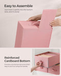 Songmics Set 2 Drawer Organisers 6 Compartment Closet 42x30x17cm Pastel Pink New