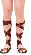 Bristol Novelties BA714 Roman Sandals Brown Leather Greek Unisex One Size New