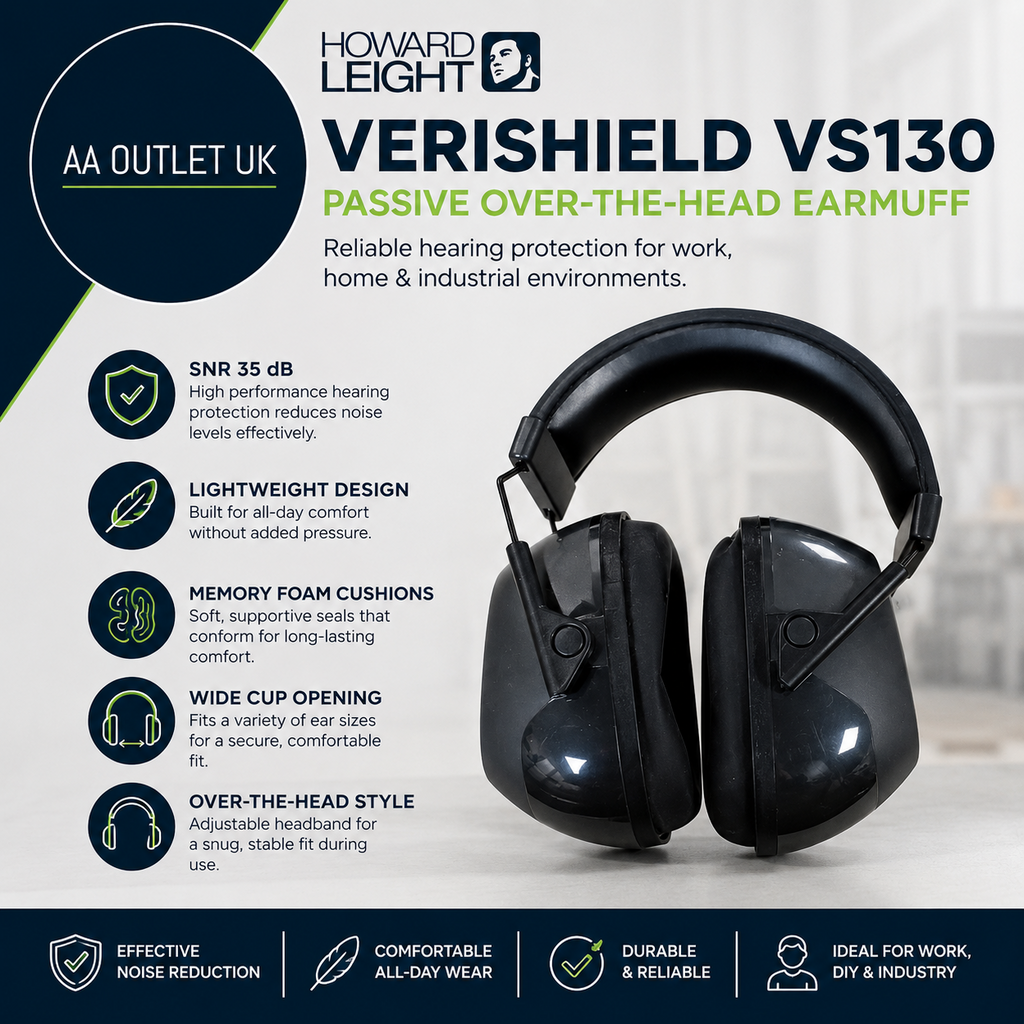Howard Leight VeriShield VS130 Passive Over The Head Earmuff Lightweight Wide