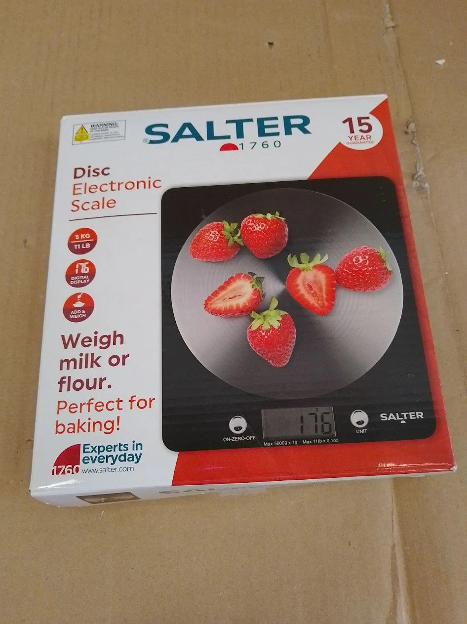 Salter Electronic Scale with Steel Platform Black Capacity 5kg LCD Display