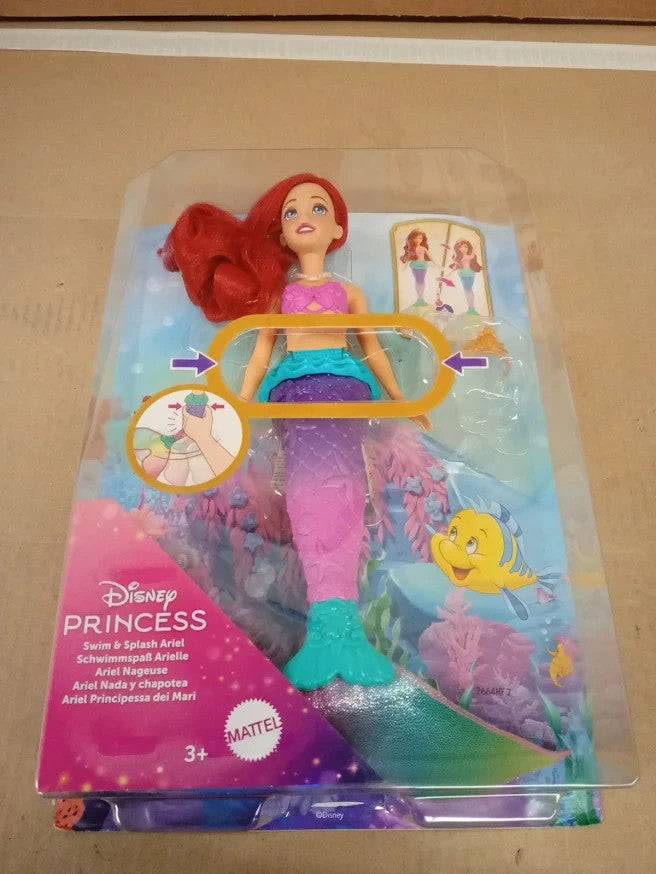 Mattel Disney Princess Ariel Swimming Mermaid Doll Color Change Hair Tail New