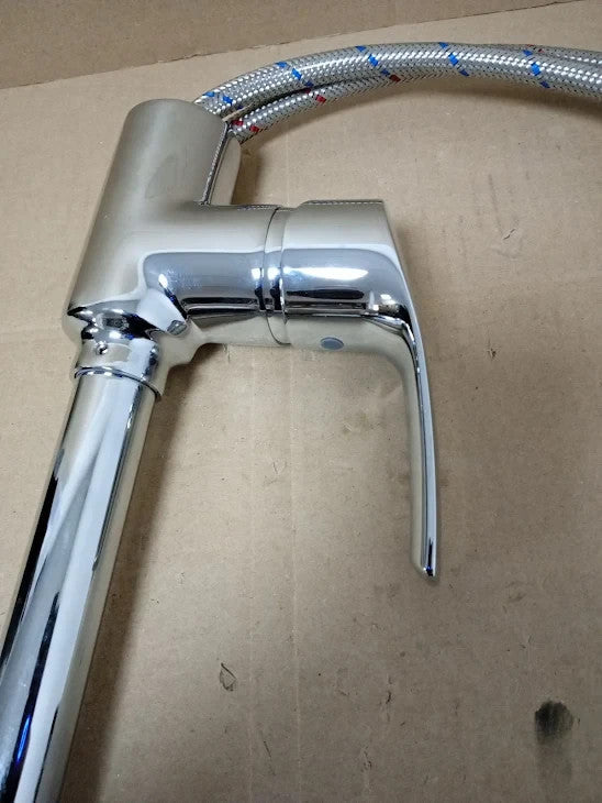 Kitchen Tap Chrome Single Lever Swivel Mixer Tap Monobloc Uk Standard New
