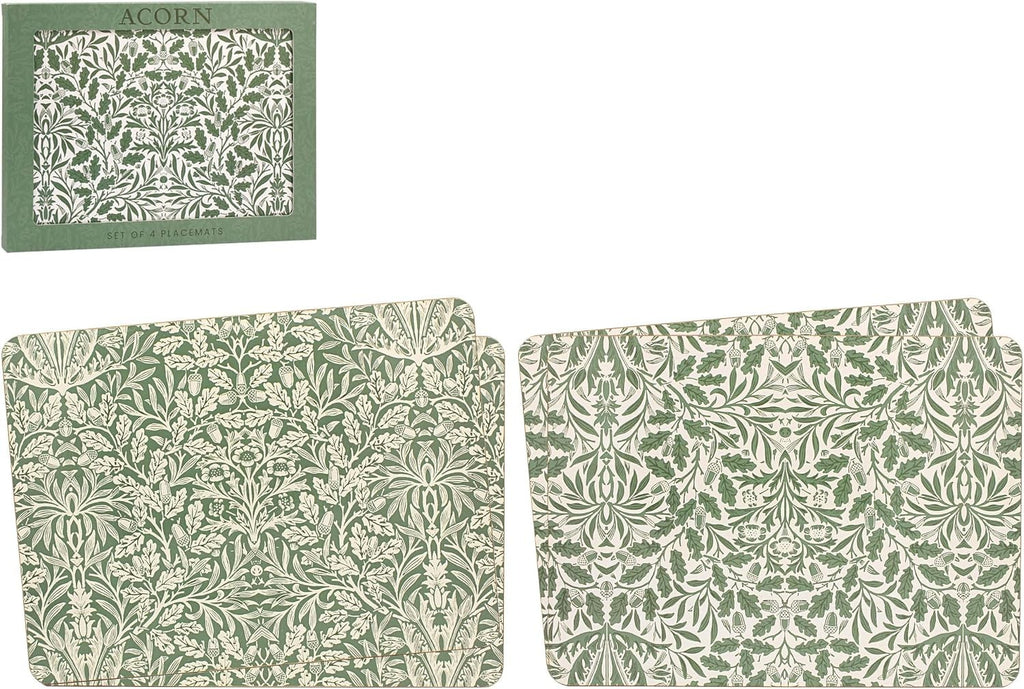 The Leonardo Collection William Morris Acorn Placemats Set 4 Kitchen 29x22cm New