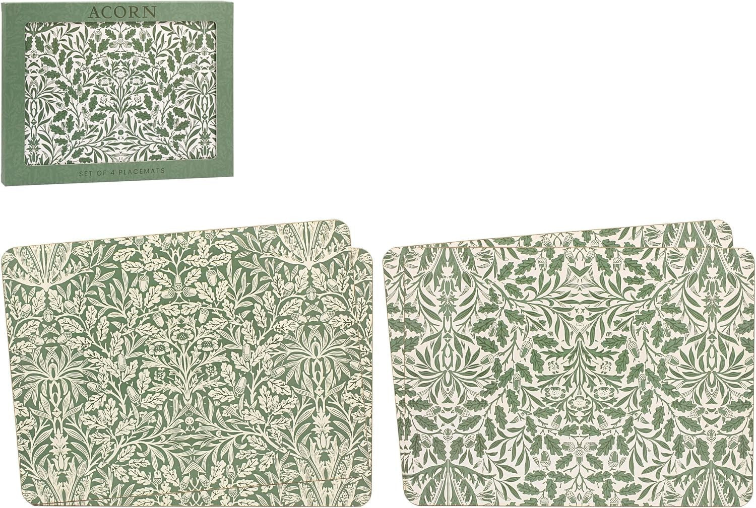 The Leonardo Collection William Morris Acorn Placemats Set 4 Kitchen 29x22cm New