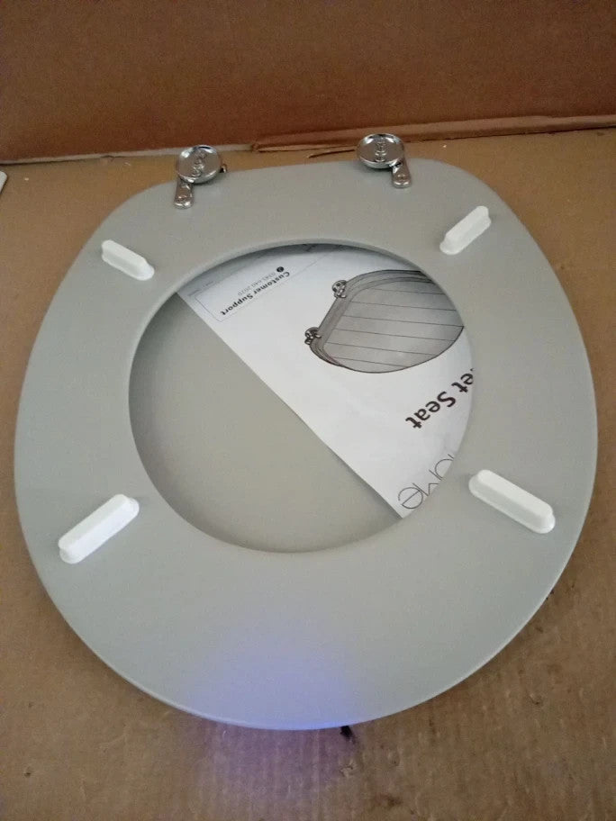 Argos Home Tongue And Shaker Style Toilet Seat Adjustable Hinges Grey New