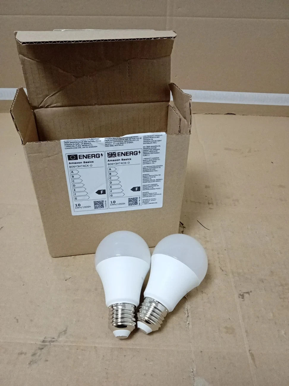Amazon Basics LED E27 Edison Screw Bulb 10W Cool White 2 Pieces Non Dimmable New