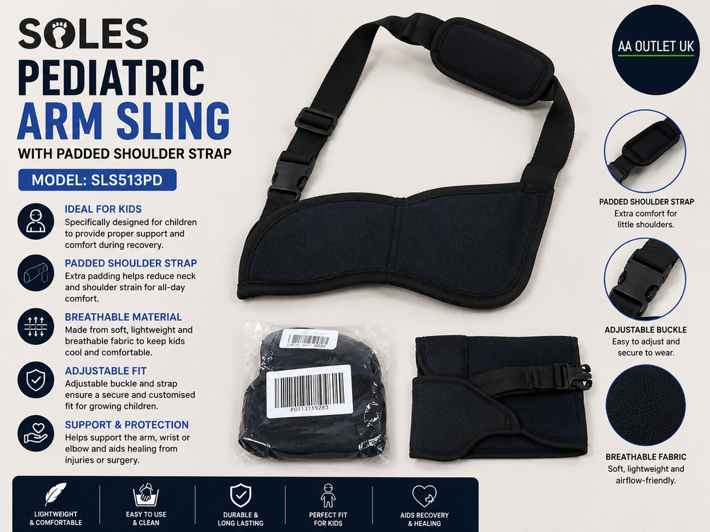 SOLES Pediatric Arm Sling Padded Shoulder Strap SLS513PD Ideal Kids Heavy Duty