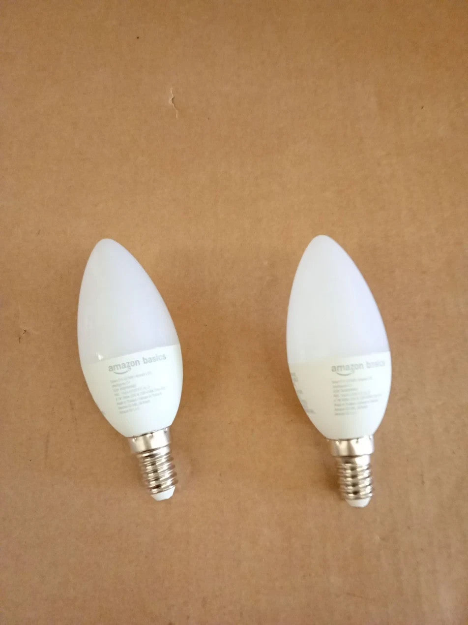 Amazon Basics E14 Smart LED Bulb 4.7W WiFi Light  2.4 GHz Alexa Only 2 Pack New
