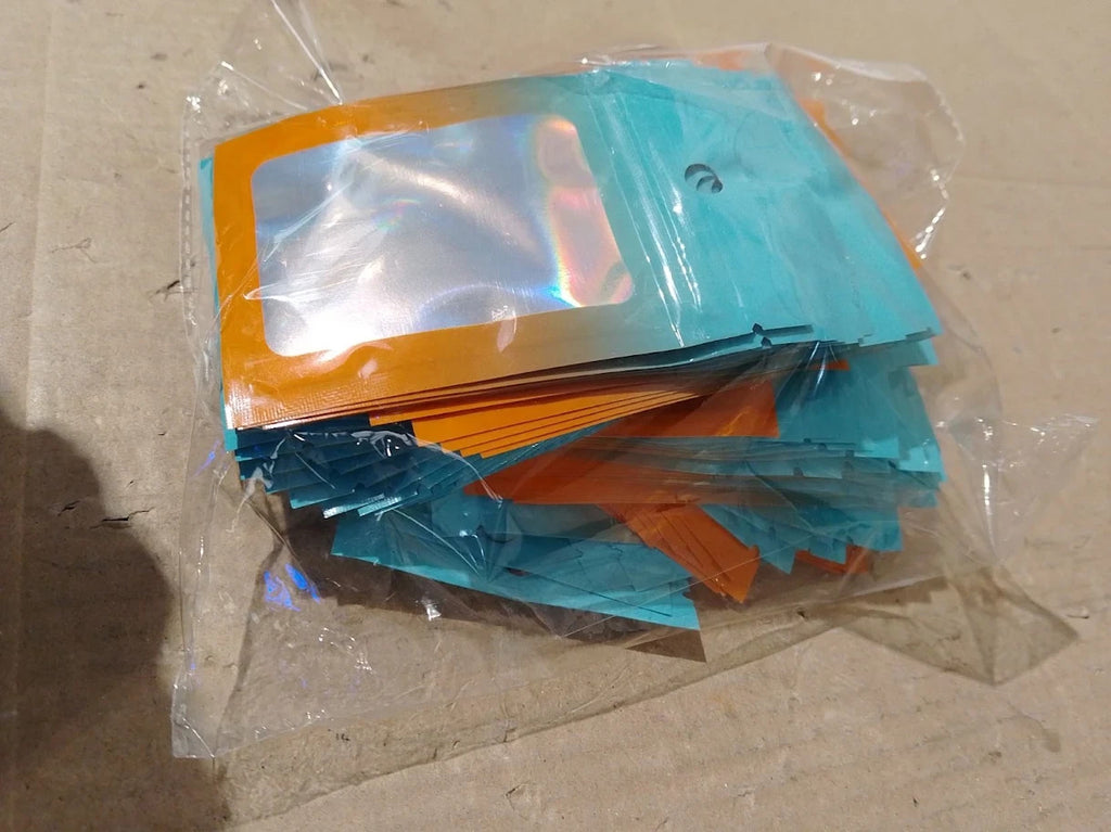 Yaavaaw Blue Orange Foil Ziplock Bags Small Smell Proof Mylar Holographic New