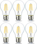 Amazon Basics LED E27 Edison Screw Bulb 4.3W Clear Filament Warm White 6pc New