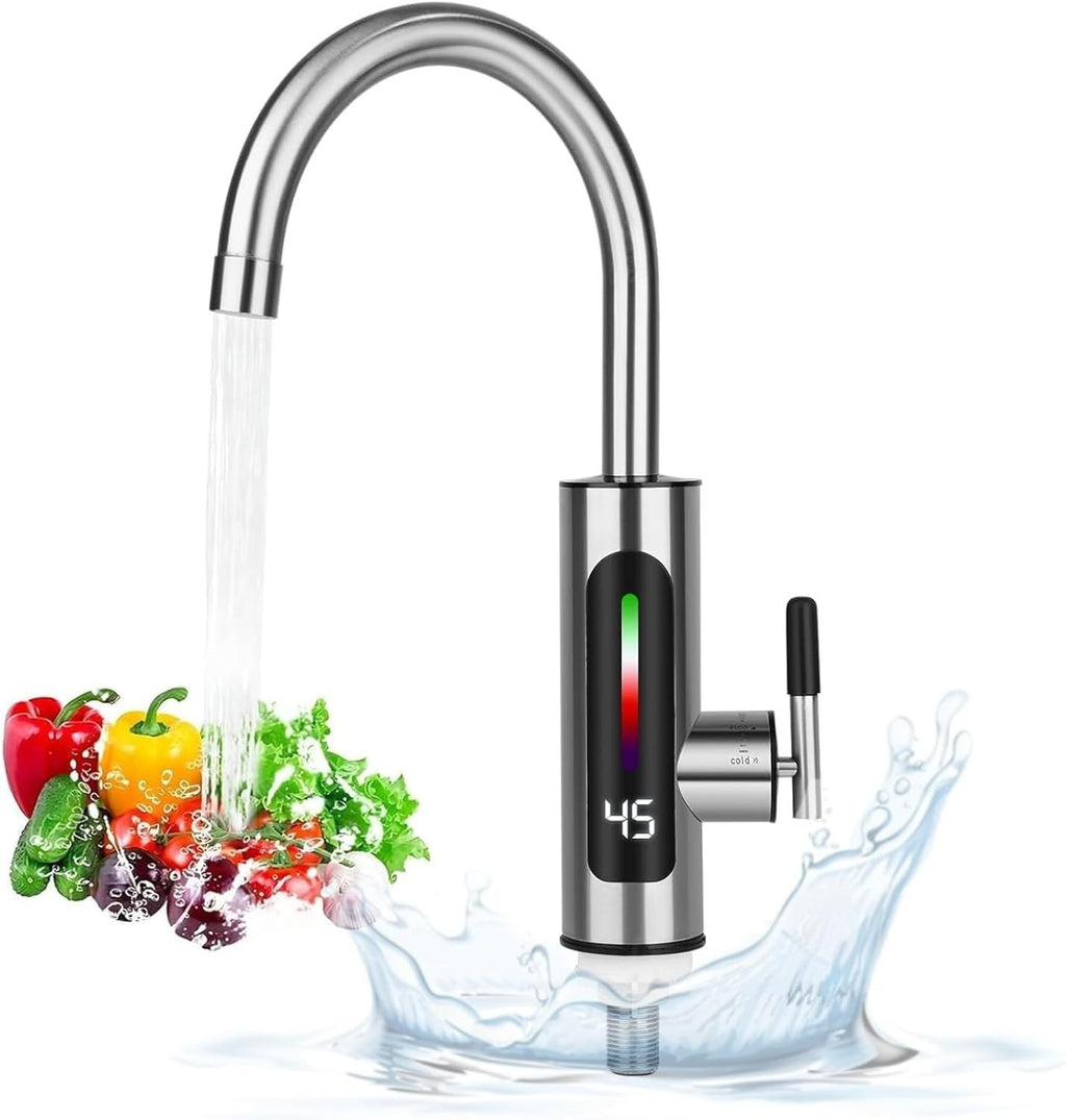 Hot Water Tap 220V 3KW Electric Kitchen Bathroom Faucet 360 Rotatable New