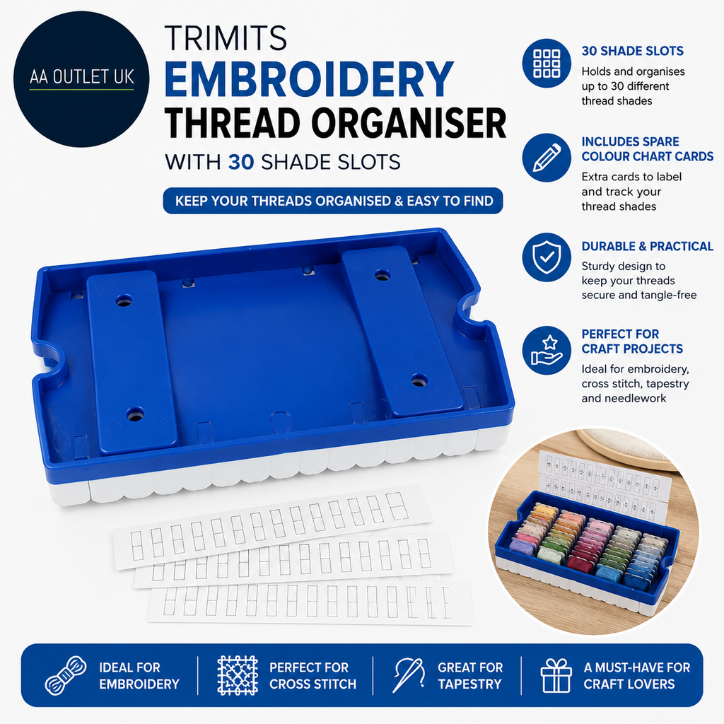 Trimits Embroidery Thread Organiser 30 Shade Slots Needlework Cross Stitch