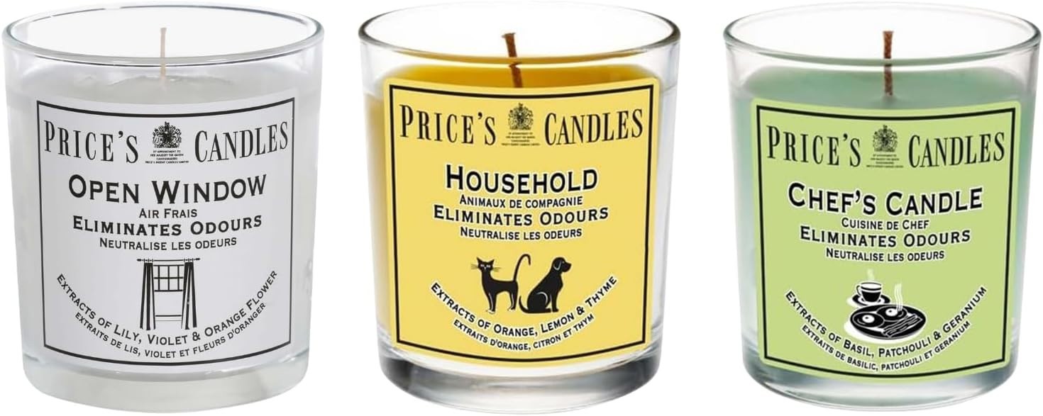 Prices Candles Set Of 3 Mixed Scent Jar Candles Fresh Air Range Bundle New
