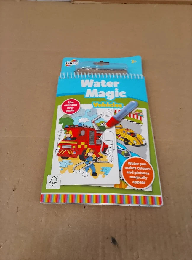 Galt Water Magic Vehicles Reusable Colouring Book Kids Develop Skills Design