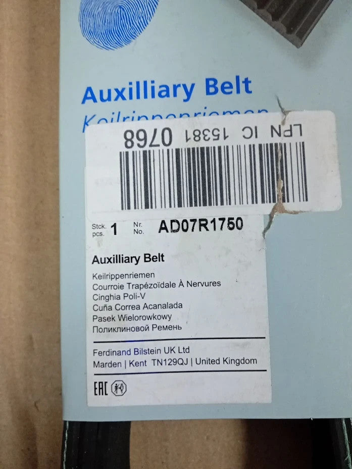 Blue Print AD07R1750 Auxiliary Drive Belt Genuine Replacement Part Design New
