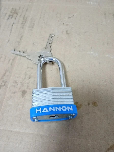 Heavy Duty Long Shackle Padlock 40mm Width Solid Iron Construction Blue New