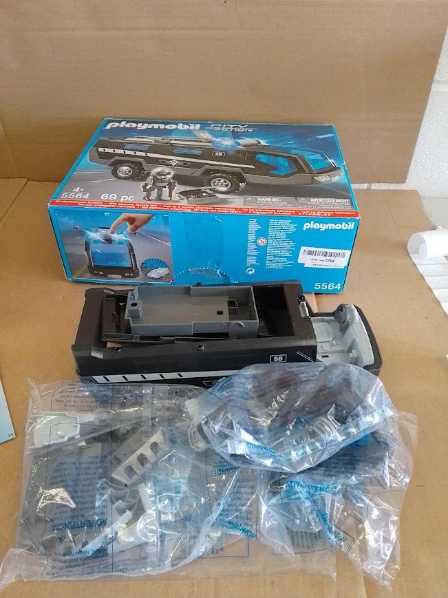 Playmobil 5564 City Action Police Tactical Unit Command Vehicle Lights 4+ New