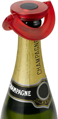 AdHoc Gusto Champagne Bottle Stopper Red Leakproof Fizz Keeper Wine Design New