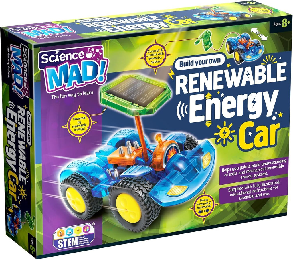 Science Mad Renewable Energy Electric Car STEM Toy Solar Powered Generator New