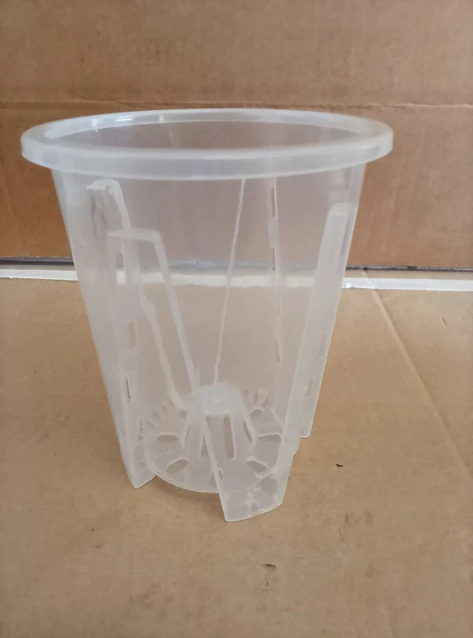 Tslbw 6 Pcs Clear Flower Pots Transparent Orchid Pot Plastic Pots 12cm