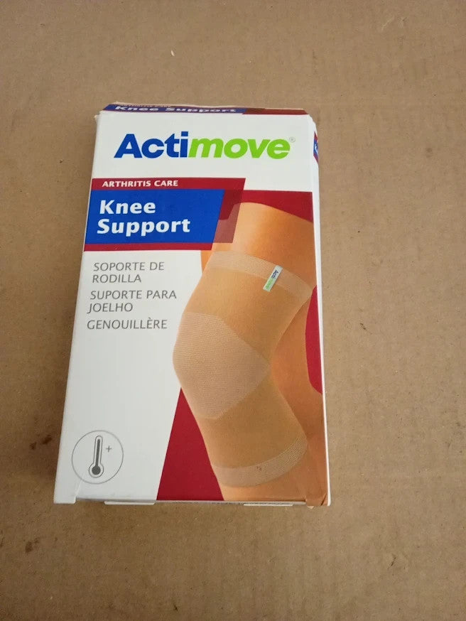 Actimove Arthritis Knee Support Heat Retaining Fabric Beige Large Pain Relief