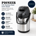 Pioneer 3.0L Stainless Steel Lever Airpot Leakproof Flask Hot Cold Drinks