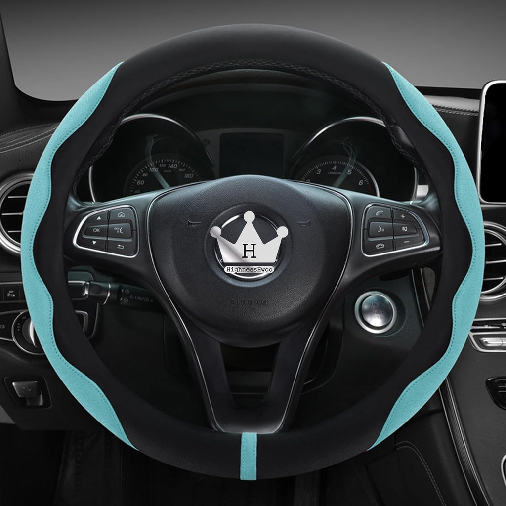 HighnessHwoo Car Steering Wheel Cover Comfort Grip Sedan SUV 37-38cm Green New