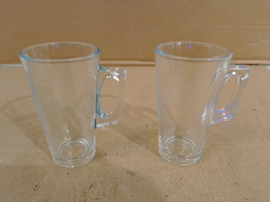 Ansio Large Latte Glass Coffee Cups 375ml Gift Box 2 Latte Glass Clear