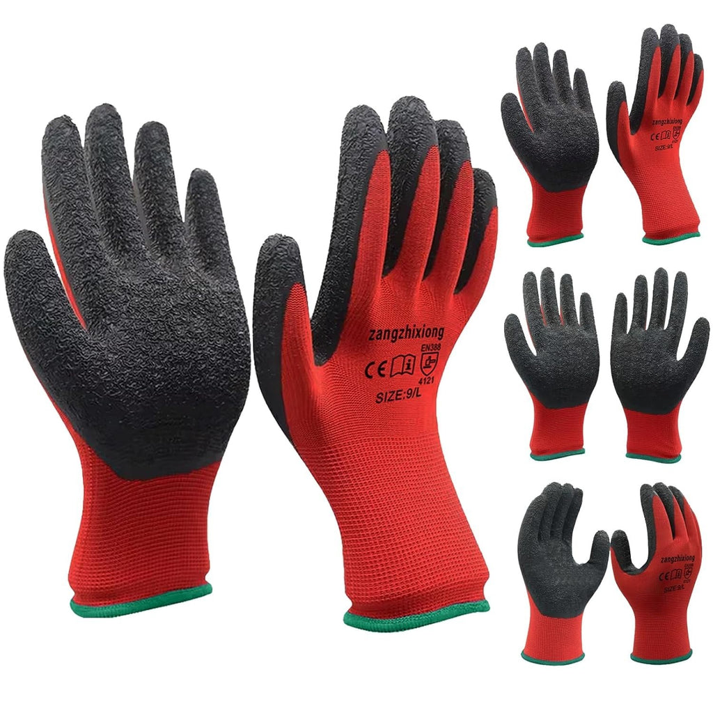 Zangzhixiong Gardening Proof 4 Pairs Rubber Work Gloves Superior Grip New