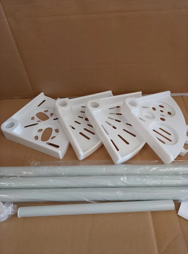 Argos Home Steel Shower Organiser Pole 4 Shelves 244x19.6x19.6cm White New