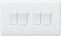 Knightsbridge CU4100 4 Gang 2 Way Curved Edge Light Switch 10A White Durable New