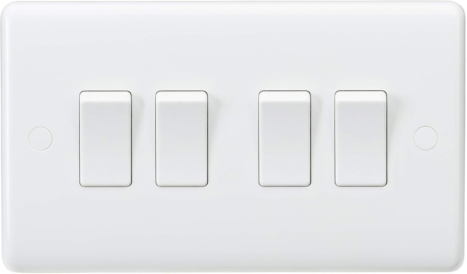 Knightsbridge CU4100 4 Gang 2 Way Curved Edge Light Switch 10A White Durable New