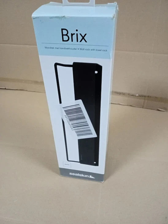 Sealskin Brix Wall Tray Towel Rail Metal Black 35x10x8cm One Size New