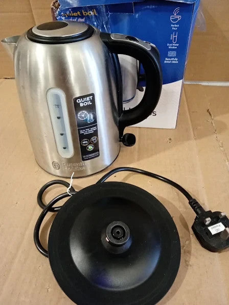 Russell Hobbs Stainless Steel Electric 1.7L Cordless Kettle Quiet Fast Boil 3KW